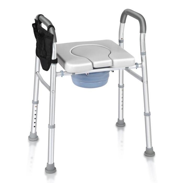 Altus Aluminium Bedside Commode  Raised Toilet Seat Padded Seat