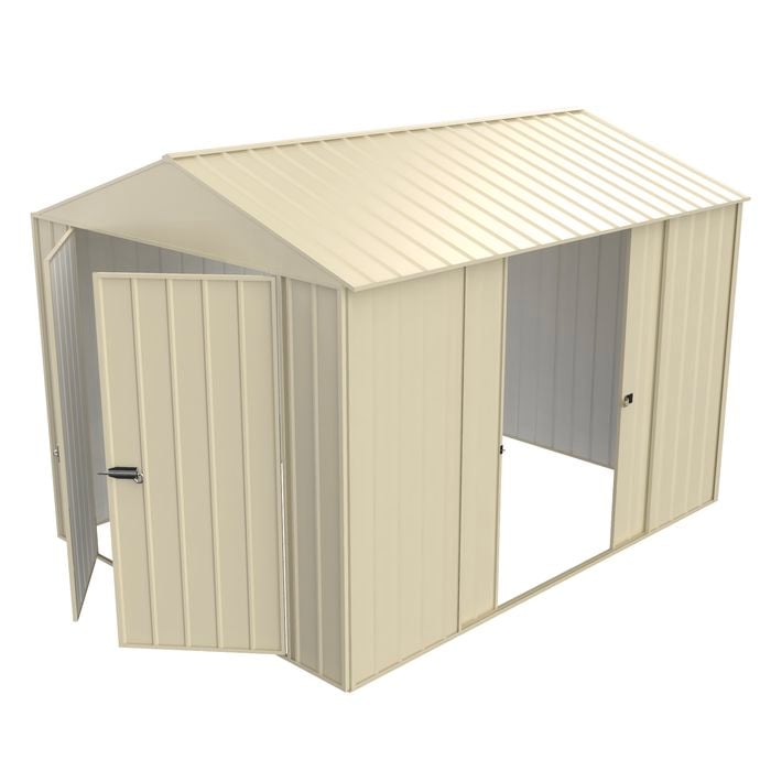 Build-a-Shed  2.3 x 3.0 x 2.3m Gable Double Sliding Side Door Shed - Cream
