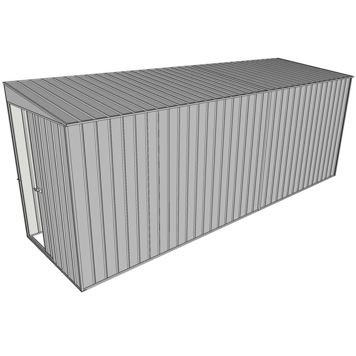 Build-a-Shed 1.5 x 5.2 x 2m Sliding Door Tunnel Shed Without Side Doors - Zinc
