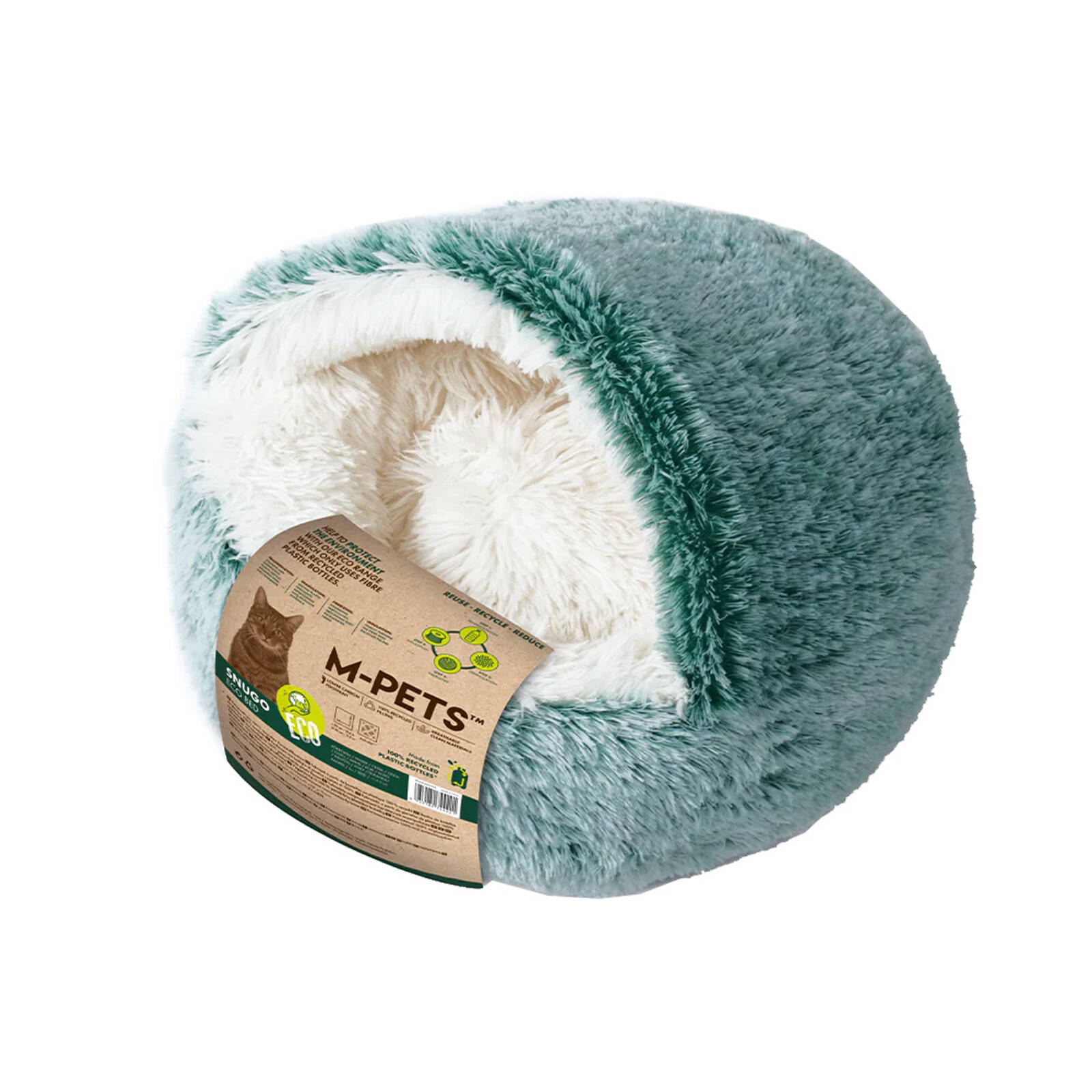 M Pets Snugo ECO Pet Cat Sleeping Bed 50x30cm Green Bunnings Australia