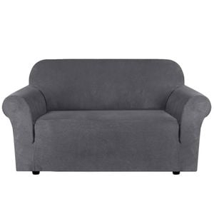 Smarcute 2 Seater Stretch Suede Soft Luxurious Fabric Sofa Cover Grey