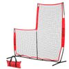 Everfit Baseball Pitching Net L Screen Softball Practice Portable Red