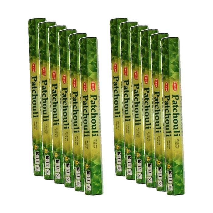 12PK HEM Home Fragrance Scented Smelling Incense Sticks Packet Set Patchouli