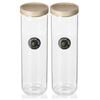 2x Lemon And Lime 1.65L Woodend Beach Glass Canister Food/Storage Container/Jar