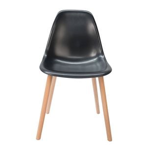 Sk Designer Living | Replica Eames Dsw Inspired Chair | Plastic & Natural - Black