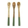 3pc Urban 15cm Mango Wood Mini Serving Spoons - Green/Natural