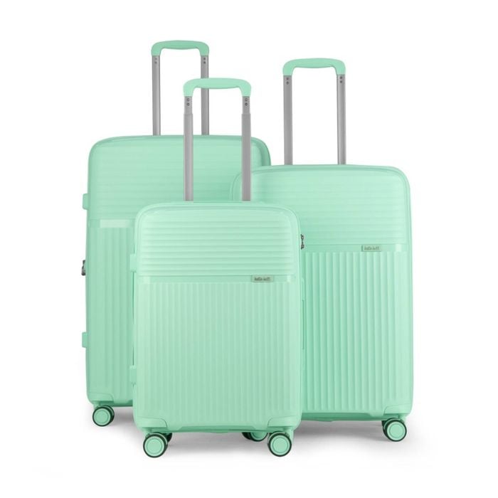 3pc Kate Hill Tribeca Luggage Travel Suitcase Set Lightweight Mint