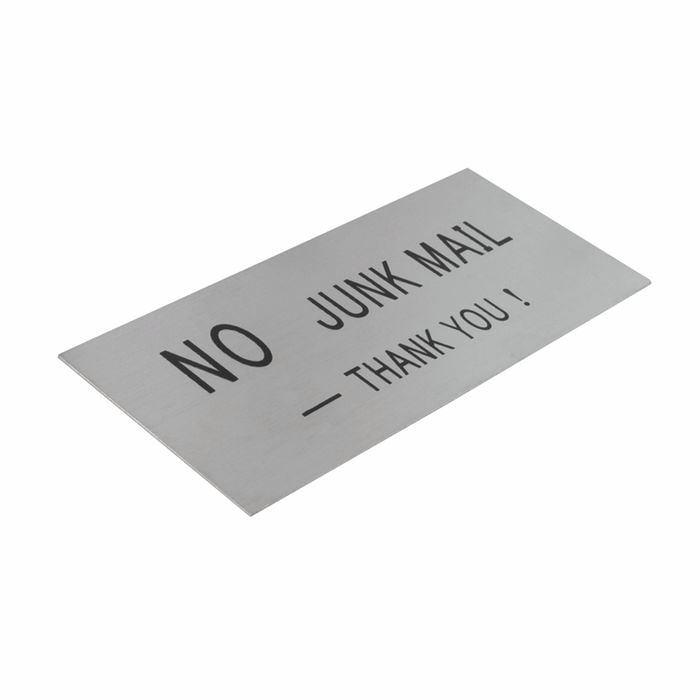 Sandleford 140 x 65mm No Junk Mail Stainless Steel Sign
