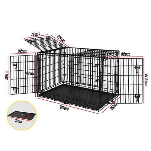 BEASTIE 30 Inch Dog Cage Foldable Metal Cat Puppy Pet Crate Bunnings Australia