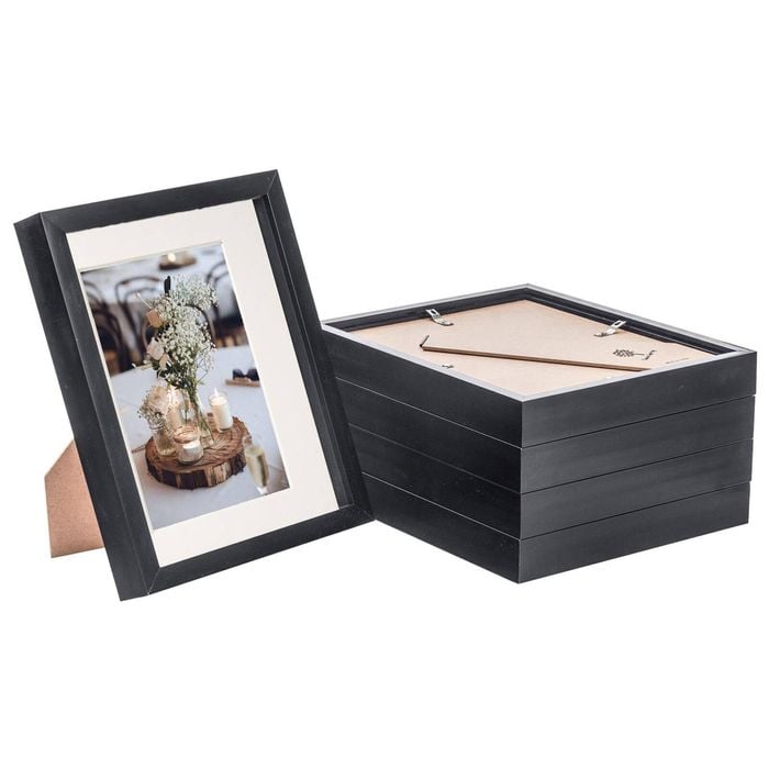 Nicola Spring 8" X 10" Black 3d Box Photo Frames - 5" X 7" Mount - Pack Of 5