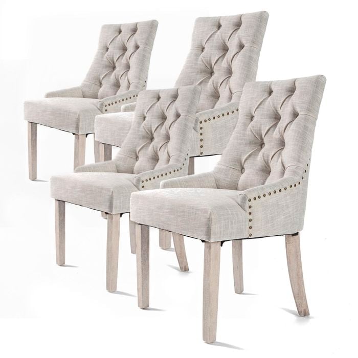 La Bella Set of 4 Cream Amour French Provincial Dining Chair