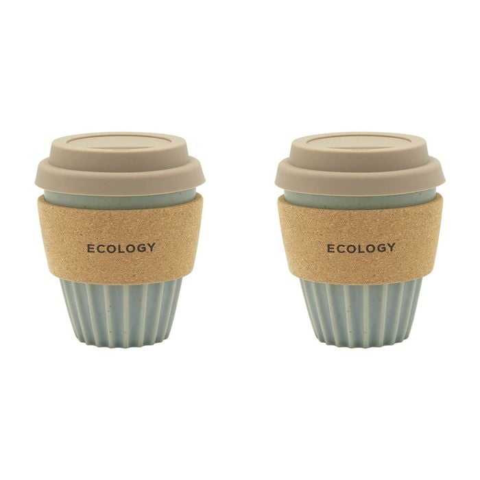 2pk Ecology Wander Coffee Tumbler Carry Cup 300ml Seagrass