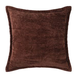 Astin Sinclair 45cm x 45cm Chocolate Brown Chenille Basket Weave Cushion