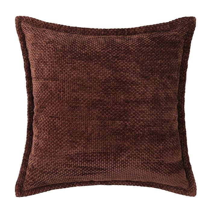 Astin Sinclair 45cm x 45cm Chocolate Brown Chenille Basket Weave Cushion
