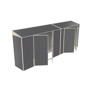 Build-a-Shed 0.8 x 4.5 x 2.0m Skillion Double Plus Double Hinged Side Doors Shed - Grey
