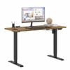 Advwin Electric Standing Desk Adjustable Height Ergonomic Sit Stand up Table 120cm Walnut Splice Board Top+Black Frame