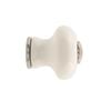 Prestige 30mm Brushed Nickel White Ceramic Knob - Card of 6