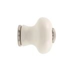 Prestige 30mm Brushed Nickel White Ceramic Knob - Card of 6