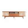 MIUZ TV Cabinet American Oak Solid Wood Entertainment Unit Storage Shelves
