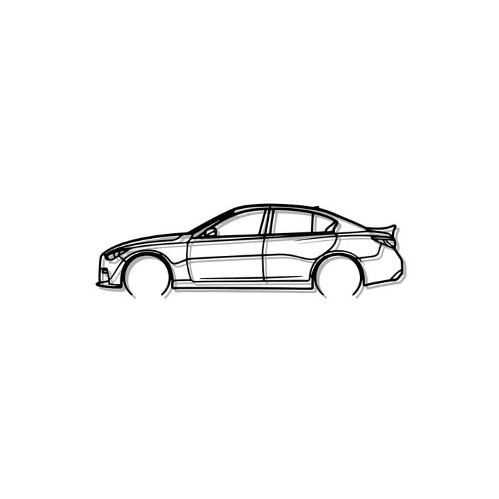 Ignite Laser Infiniti 2019 Q50 Silhouette Metal Wall Art Rustic Metal 47inch/120cm