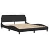 vidaXL Bed Frame without Mattress Black 152x203 cm Queen Faux Leather