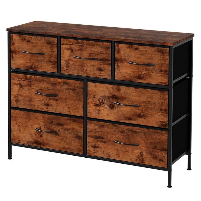 Levede Tallboy Storage Cabinet Chest Of Drawers 7 Drawer Brown