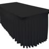 Just Party Linen Black Rectangular Spandex Tablecloth with Inbuilt Skirt - 6 Ft (183cm)