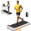 Advwin Incline Walking Pad Under Desk Electric Treadmill Home Compact Portable Walking Machine Low Noise,White