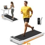 Advwin Incline Walking Pad Under Desk Electric Treadmill Home Compact Portable Walking Machine Low Noise,White