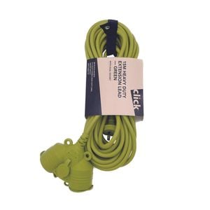 Click 15m Green Heavy Duty Extension Lead With Dual Socket