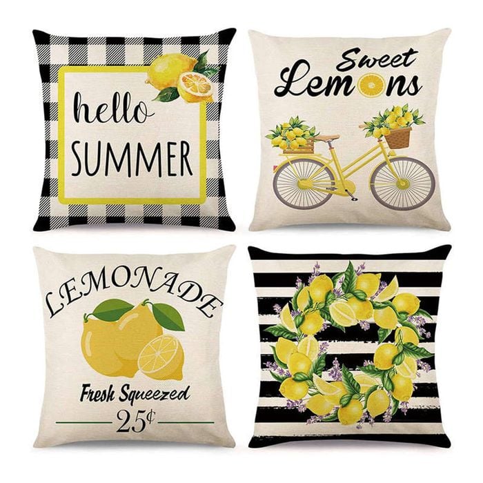 Catzon 4 Pcs Sunflower Throw Pillow Covers Summer Porch Home Decor 40X40cm-Set 5