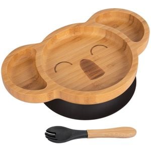 Tiny Dining Bamboo Koala Baby Weaning Plate & Fork Set