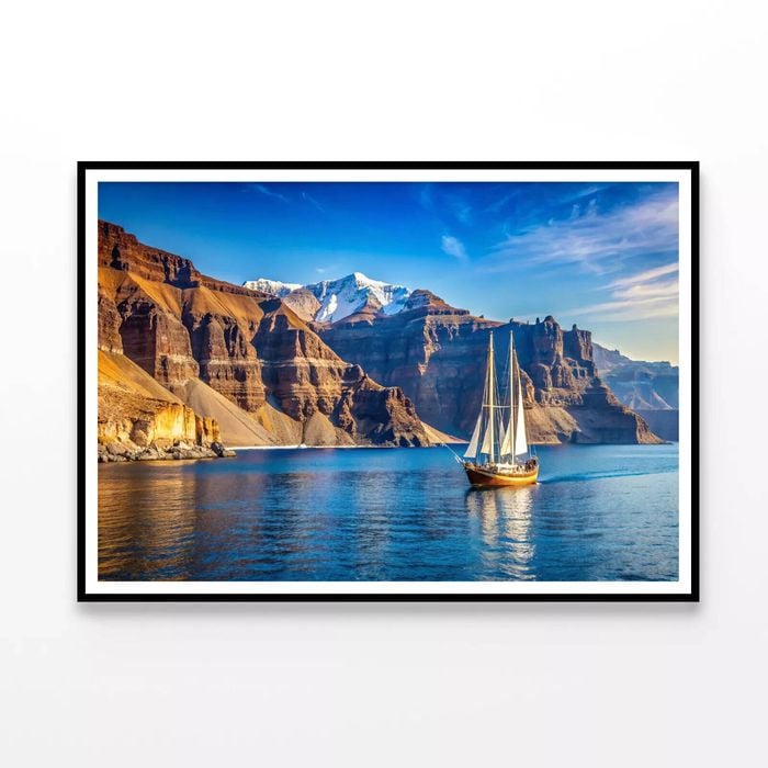 Sailboat Sailing, Mountains  Print 100% Australian Made 90x60cm  (Poster)