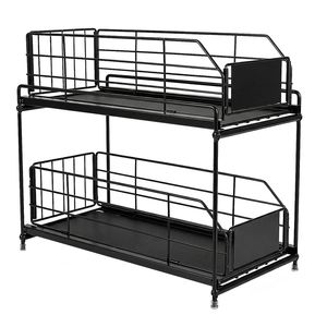 Toque 2 Tier Pull Out Cabinet Organizer Sliding Kitchen Storage Rack Under Sink