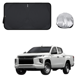 Front Windscreen Sun Shade for Mitsubishi Triton Double Cab 1996 - 2006 (MK) - Standard 150 x 85 cm - Black