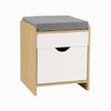 Artiss Storage Ottoman with Drawer 100kg Capacity Footrest Cushion Pine