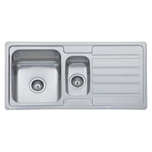 Mondella Concerto Sink 1 & 1/2 Bowl and Drainer with Overflow Kit