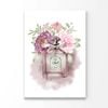 Fashion Bottle Pink Flowers Print 100% Australian Made 50x75cm (Stretched Canvas)