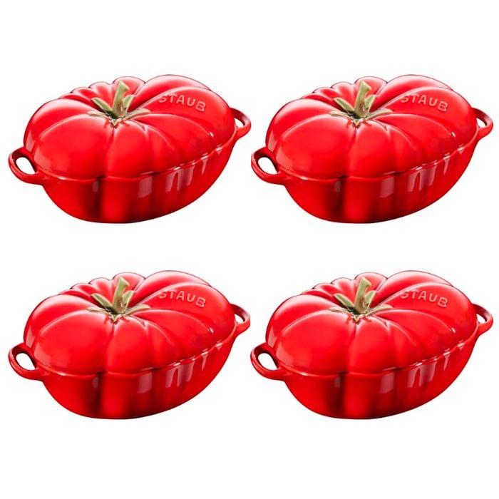 Staub Enamelled Tomato Cocotte 0.5l - Set Of 4