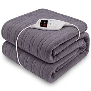 Laura Hill Heated Electric Blanket Throw Rug Coral Warm Fleece Winter Grey