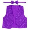 Adult Unisex SEQUIN BOW TIE & VEST Dance Costume Party Sparkle Set in Purple - Purple | China