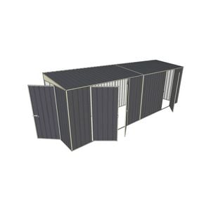 Build-a-Shed 1.5 x 6 x 2m Skillion Double and Single Hinged Side Doors Shed - Grey