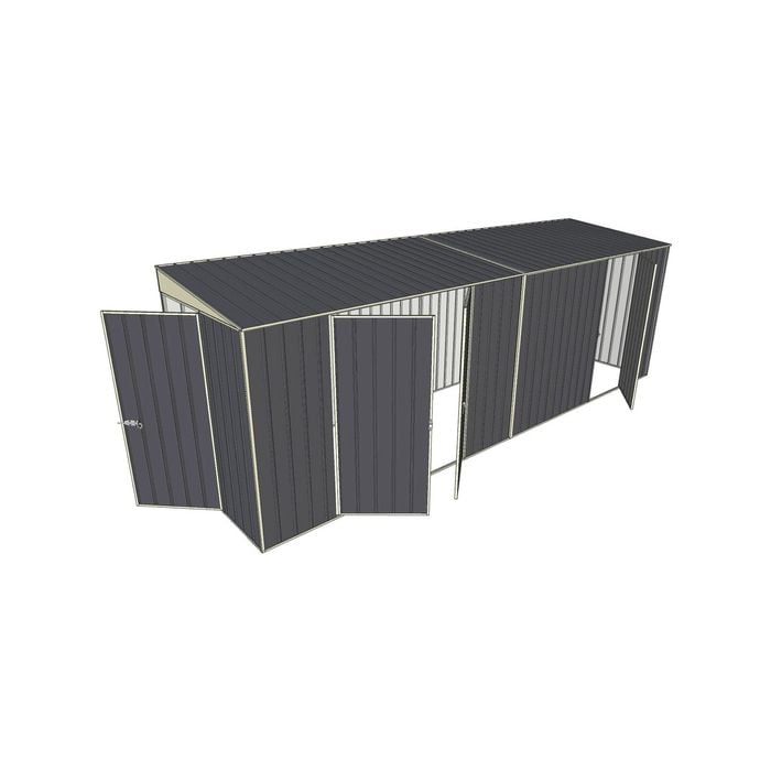 Build-a-Shed 1.5 x 6 x 2m Skillion Double and Single Hinged Side Doors Shed - Grey