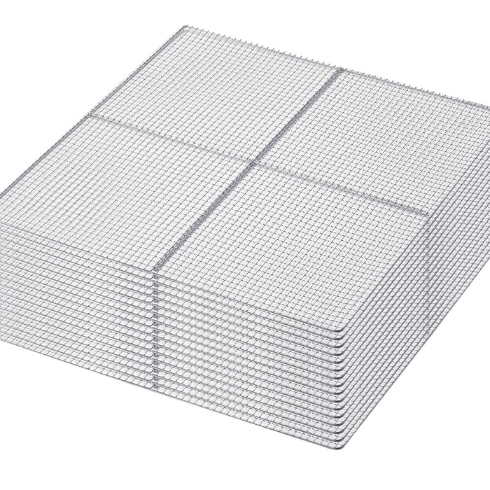 40x40cm Stainless Steel Mesh Trays - 16 Pack - Silver | Stainless Steel | Small