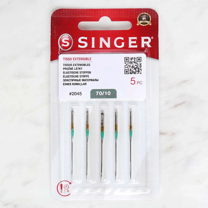Singer(r) Ballpoint / Stretch Fabric Needles - Ng2045-70/10 Stretch Lightweight Fabrics