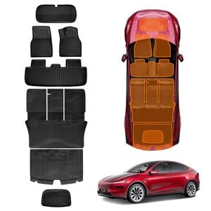 2-In-1 Boot Liners Floor Mats Set for Tesla Model Y Juniper 2025-Onwards All Weather Front Toolbox Cargo Trunk Interior Cover