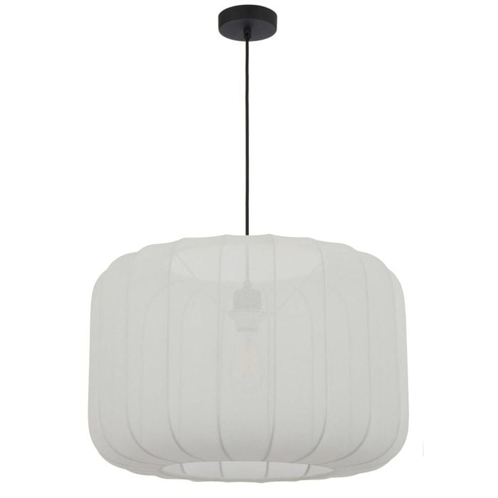 Telbix Jonsel Modern Pendant Hanging Lamp Light Fabric Metal White
