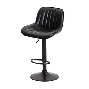 Urban Style Frank Bar Stools Gas Lift Black Metal Black Pu Pair