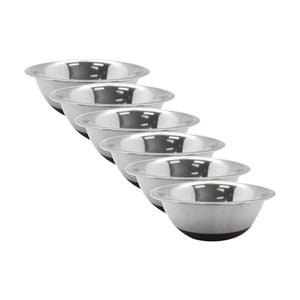 6x Lemon And Lime Stainless Steel Food Cooking Mixing Bowl Silicone Base 24cm