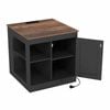 Costway Nightstand Side Table Bedside Sofa End Power Outlets Black